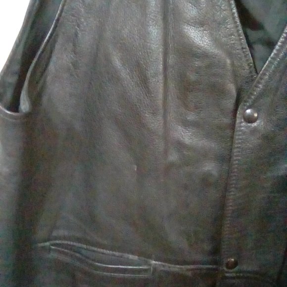 Men's Brown Coronado Leather Vest - Picture 4 of 11